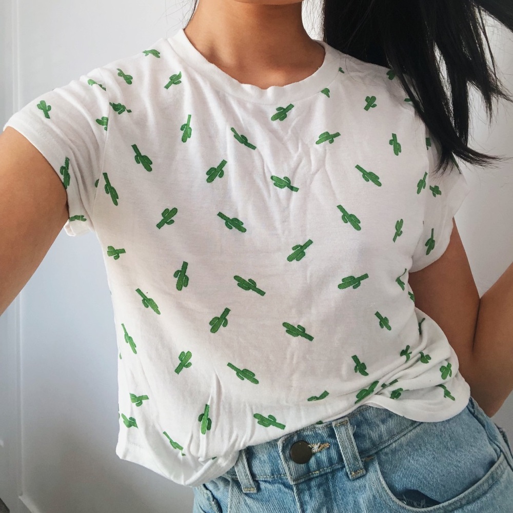 H&M white cactus top